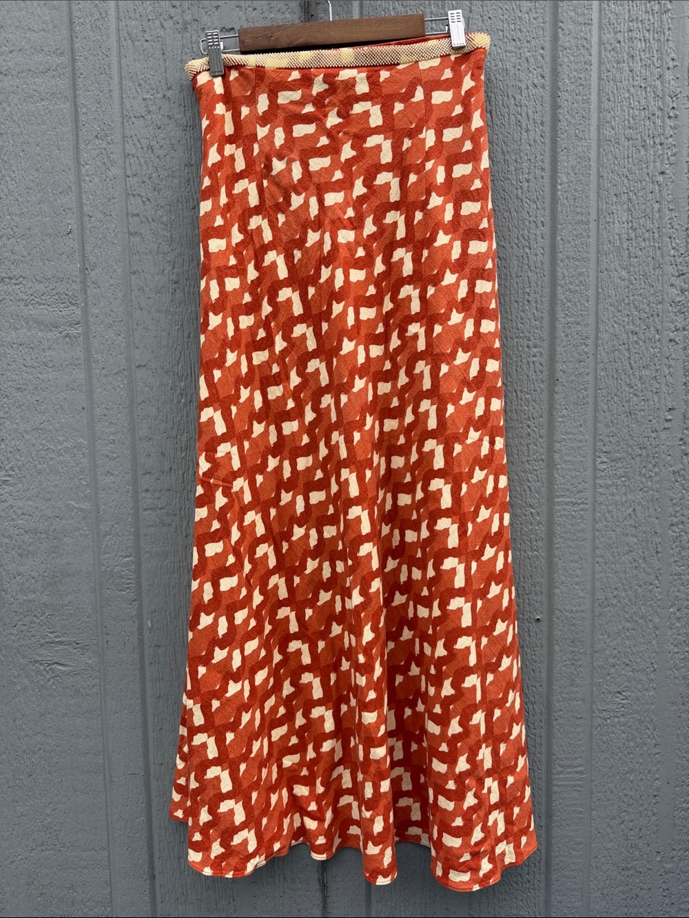 Zara Linen Blend Beaded Maxi Skirt Size: M - Picture 2 of 8